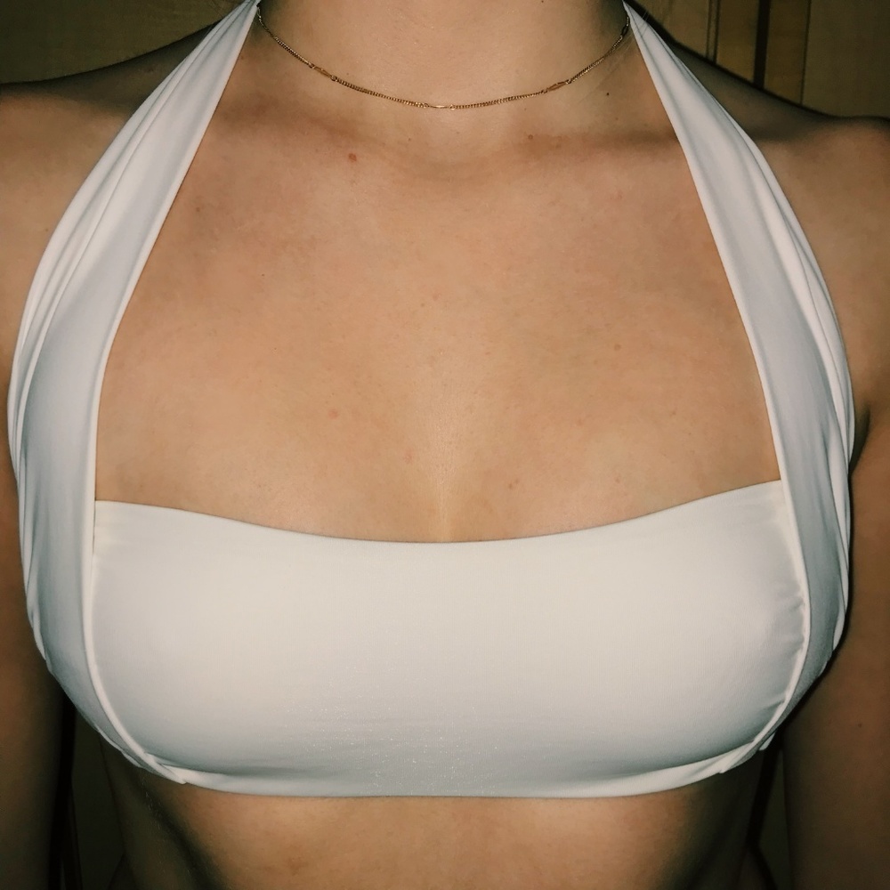 NWOT Frankie's Bikinis White St Tropez Top SZ S